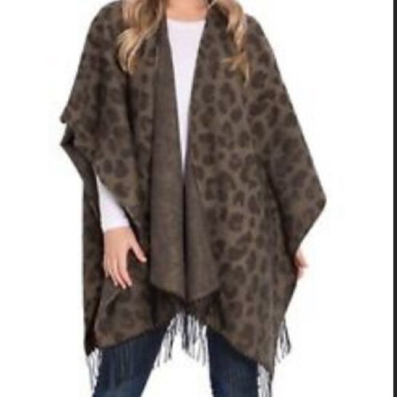NWT Woolrich Cozy Blanket Wrap Lana Leopard - Picture 1 of 4